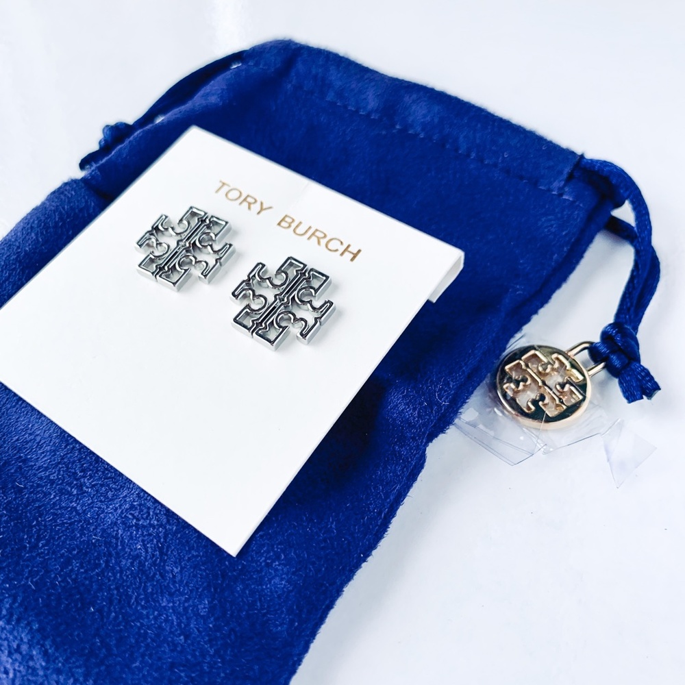 Tory Burch Britten Logo Stud Earring